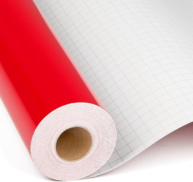 12'' x 42Ft Glossy Red Permanent Vinyl Roll by IModeur
