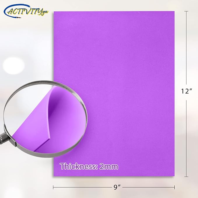 Purple EVA Foam Sheets, 9 x 12 Inch, 2mm Thick Handicraft Foam Paper - Image 2