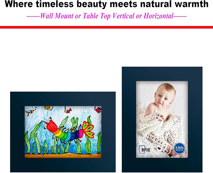 RPJC 3.5x5 inch Picture Frame Made of Solid Wood High Definition Glass - Image 5