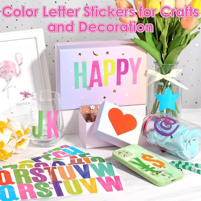 600 Pcs 36 Sheets Letter Stickers 2.5 Inches Colorful Large Alphabet Number - Image 5