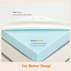 DUMOS 3 Inch Gel Memory Foam Mattress Topper Queen Size, Cooling Breathable - Image 8