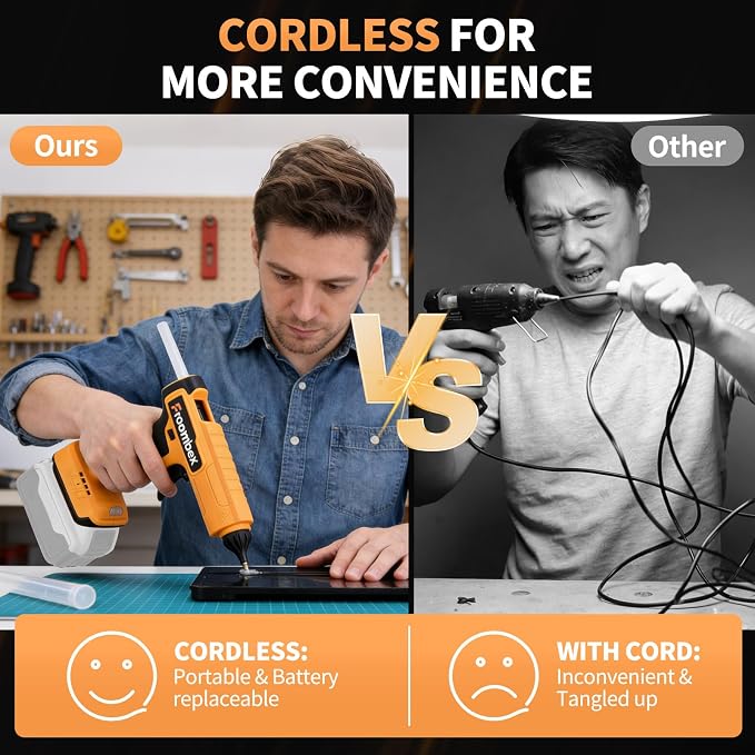 100W Cordless Hot Glue Gun for DeWalt 20V MAX Battery | Wireless Electric Power - Image 4