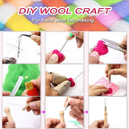 West Bay Needle Felting Kit 109 Pieces Set, Wool Roving 36 Colors - Image 4