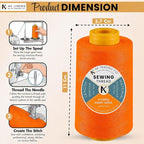 AK TRADING CO. 4-Pack Orange All Purpose Sewing Thread Cones of High Tensile - Image 2