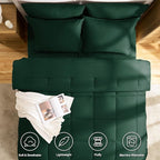CozyLux King Size Comforter Set Emerald Green - Image 2