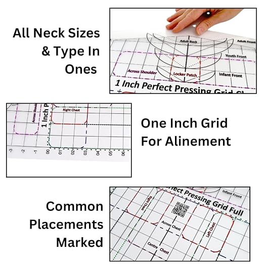 Heat Press Safe T-Shirt Ruler Guide, Neck and Chest Placement - Image 4