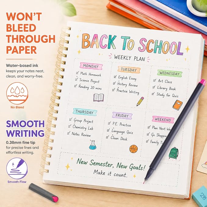 iBayam Journal Planner Fineliner Pens Fine Point 0.38mm, Cute School office | - Image 3