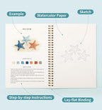 Watercolor Workbook Seaside, Water Coloring Book, 12 Different Patterns of - Image 5
