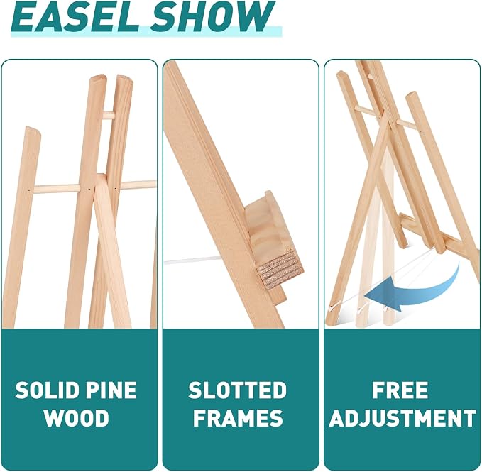 ESRICH 6 PCS 16 Inch Wood Easels, Tabletop Easel - Image 3