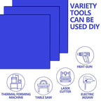 3 Pcs Blue 12 x 12 x 1/8 Inch Acrylic Sheets | Laser Cutting Plastic Plexiglass - Image 6