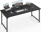 Huuger Computer Desk, 55 Inch Home Office Desk, Gaming Writing Work from Home by Huuger