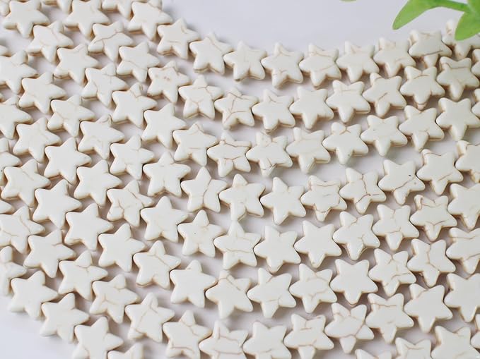 Turquoise Star Beads Bulk for Jewelry Making 300pcs 8 * 12mm White Natural - Image 5