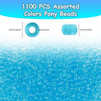 Pony Beads 1100 Pcs, Beads for Jewelry Making, Beads for Bracelets Making - Image 2
