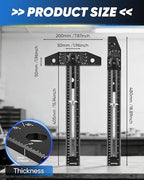 Saker Aluminum Alloy Multi-Angle Marking Ruler, Adjustable Sliding T-Square - Image 5