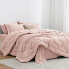 Love's cabin Full Comforter Set Pink, 7 Pieces Full Bed in a Bag, All Season by Lovescabin