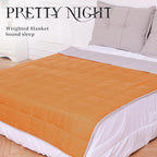 Weighted Blanket 12lbs Queen Size Orange Grey 60"x80" Weighted Blankets - Image 2