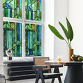 Original Hand Drawn Faux Stained Glass Window Film, Double-Sided Privacy Static by ChicSkin
