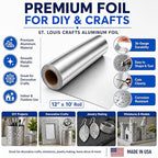 St. Louis Crafts Aluminum Metal Foil Roll, 36 Gauge, Durable Foil - Image 2