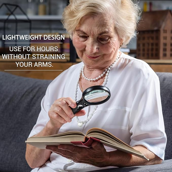 SeeZoom Magnifying Glass with Light, 3X Large Lens + 12X High Power Lens - Image 4