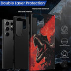 for Samsung Galaxy S23 Ultra Case, Cool Dinosaur Red Black Pattern Glossy 2 in - Image 2