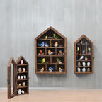 Ikee Design 3 Pcs Set Wall-Mounted House-Shaped Wooden Shadow Cubby Box Display - Image 7
