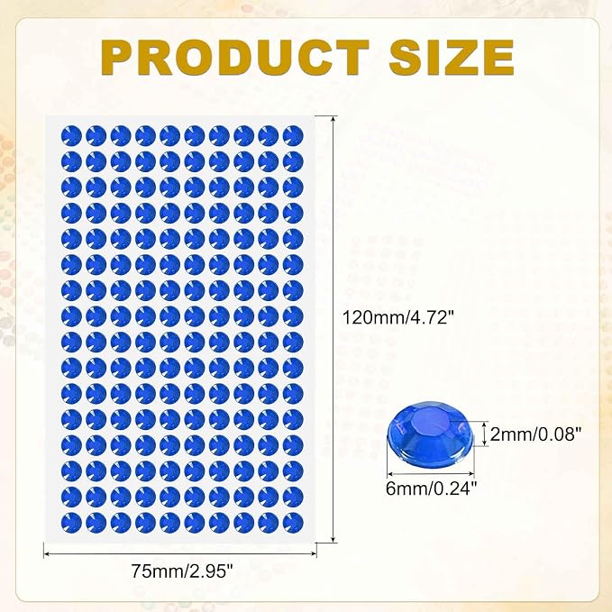 HARFINGTON 5 Sheet/800pcs Rhinestone Adhesive Stickers Self Adhesive Acrylic - Image 2