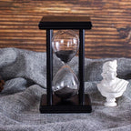 BELLAWARE Hourglass Timer with Black Sand, 15 Minute Wooden Sand Timer | - Image 2