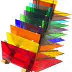 9 Pack Transparent Stained Glass Sheets, 4 x 6 inch Cathedral Glass Colored by PALJOLLY