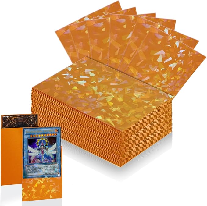 100 Count Orange Card Sleeves for Trading Cards, Perfect Fit Shiny MTG Card by Unknown