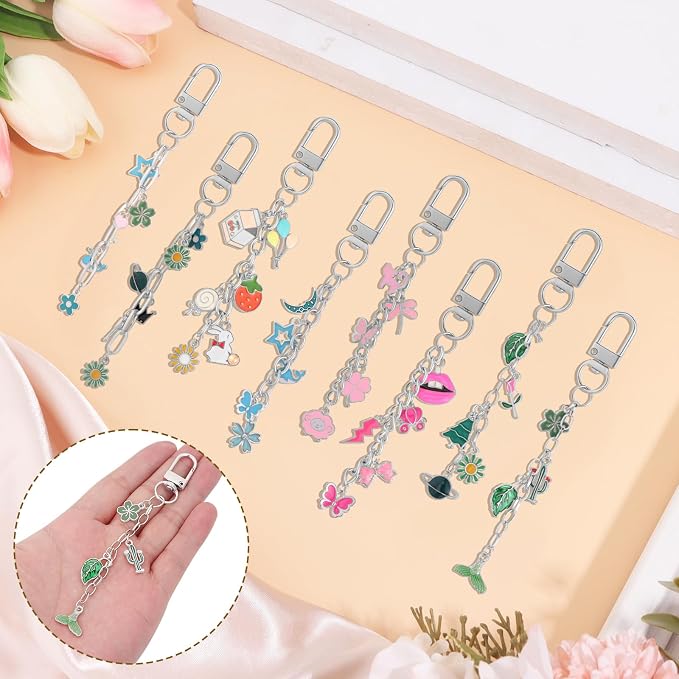 Chuyau 20pcs Silver Keychain Making Kit Swivel Snap Hook Lobster Claw Clasps - Image 3