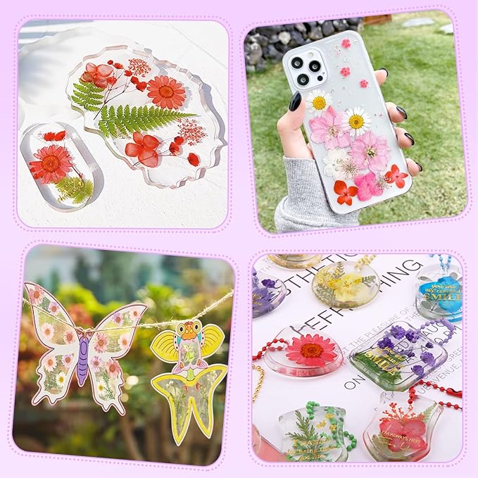 54 Pcs Real Dried Pressed Flowers and Leaves Natural Dried Petals Greenery - Image 7
