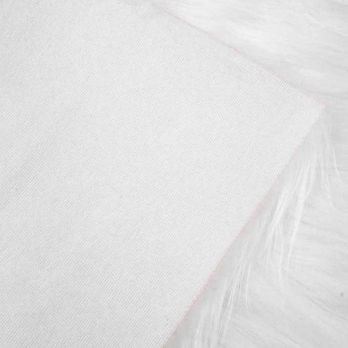 White Faux Fur Fabric for Crafts Squares Furry Fabric for Sewing, Upholstery & - Image 6