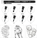 Piochoo Calligraphy Pens, 8 Size Calligraphy Pens - Image 3