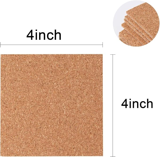 Arroyner 220 Pack Self Adhesive Cork Squares and Round DIY Adhesive Cork Board - Image 7