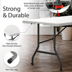 6 Feet Foldable Table with Built in Handle & Steel Legs | 6FT Heavy Duty - Image 4