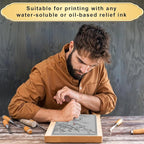4Pcs Linoleum Blocks for Printmaking, 8 x 10 Inch Linoleum Carving Tools Rubber - Image 7