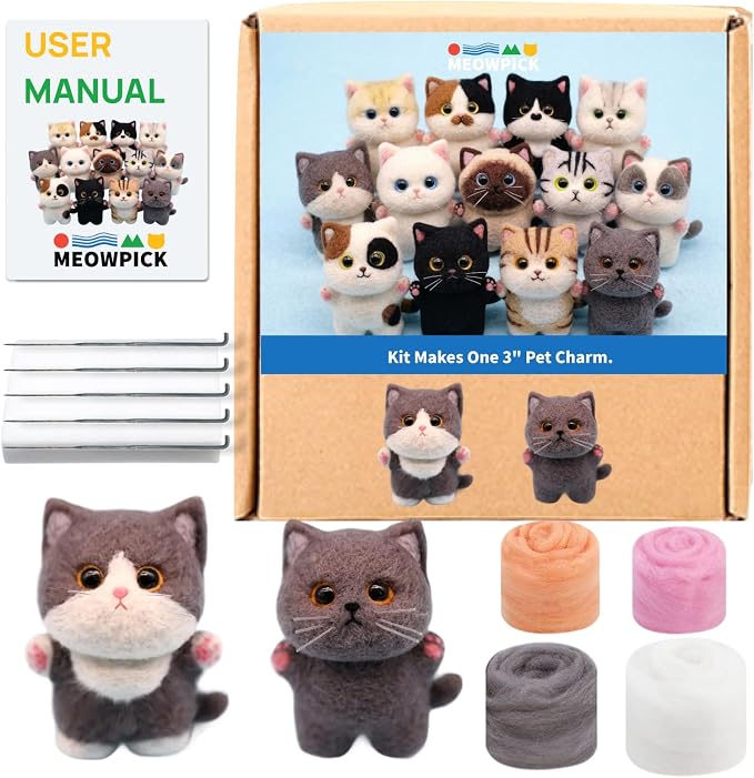 MeowPick Needle Felting Kit, Wool Felting Kit by MEOWPICK