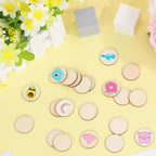 300 Pcs Unfinished Wood Circle Round Disc Blank Natural Wooden Cutout Ornaments - Image 6