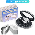 Leffis 2 Pack 40X Jewelers Loupe Magnifier Magnifying Glasses, LED/UV - Image 6