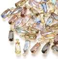 FASHEWELRY 50Pcs Teardrop Faceted Glass Pendants Mixed Colors Crystal Glass by FASHEWELRY