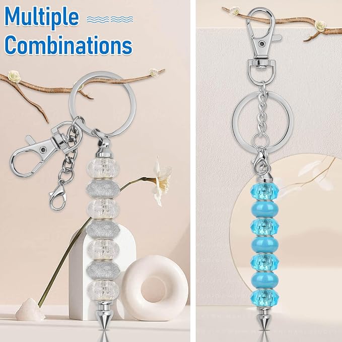 ROADPLUM 26 Pcs Beadable Keychain Bar, Bulk Alloy Blank Beadable Item - Image 4