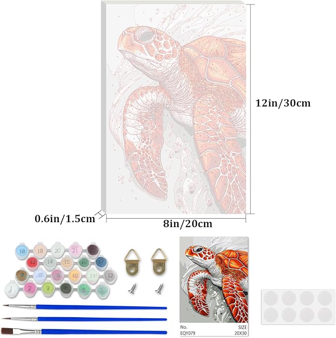 Lxmsja Sea Turtle Paint by Numbers Kit - Image 4