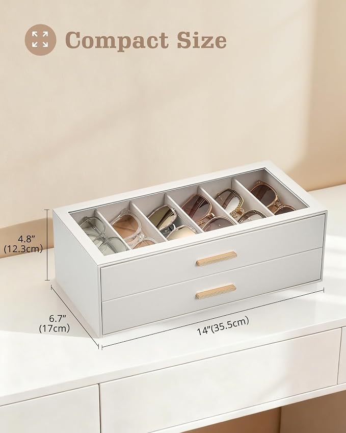 Lolalet Sunglasses Storage Box for Women, Eyewear Eye Glass Organizer - Image 6