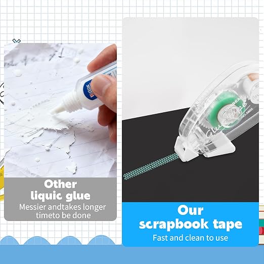 4 Pack Double Sided Tape Roller, Scrapbook Supplies, Glue Tape Roller - Image 3