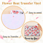 HTVSTD Floral HTV Heat Transfer Vinyl 10 Sheets 12×10in Iron on Vinyl | Flower - Image 3
