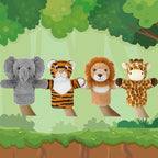 4 PCS 11 Inch Animal Hand Puppet Set Soft Realistic Wild Plush Puppets Toys - Image 6