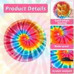 48Pcs 9In Tie Dye Plates and Napkins Rainbow Tie Dye Birthday Party Decorations - Image 3