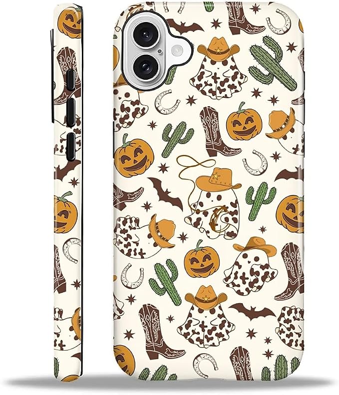 Case for iPhone 16, Scratch Resistant Hybrid Double Layer Hard Shell，Halloween by Toulas