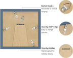 6x6 Picture Frame with Wavy Mat, Wooden Real Glass 6 x 6 Photo Frame - Image 4