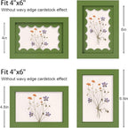 4x6 Picture Frame with Real Glass, Wooden cute 4 x 6 Photo Frame with Wavy Mat - Image 3